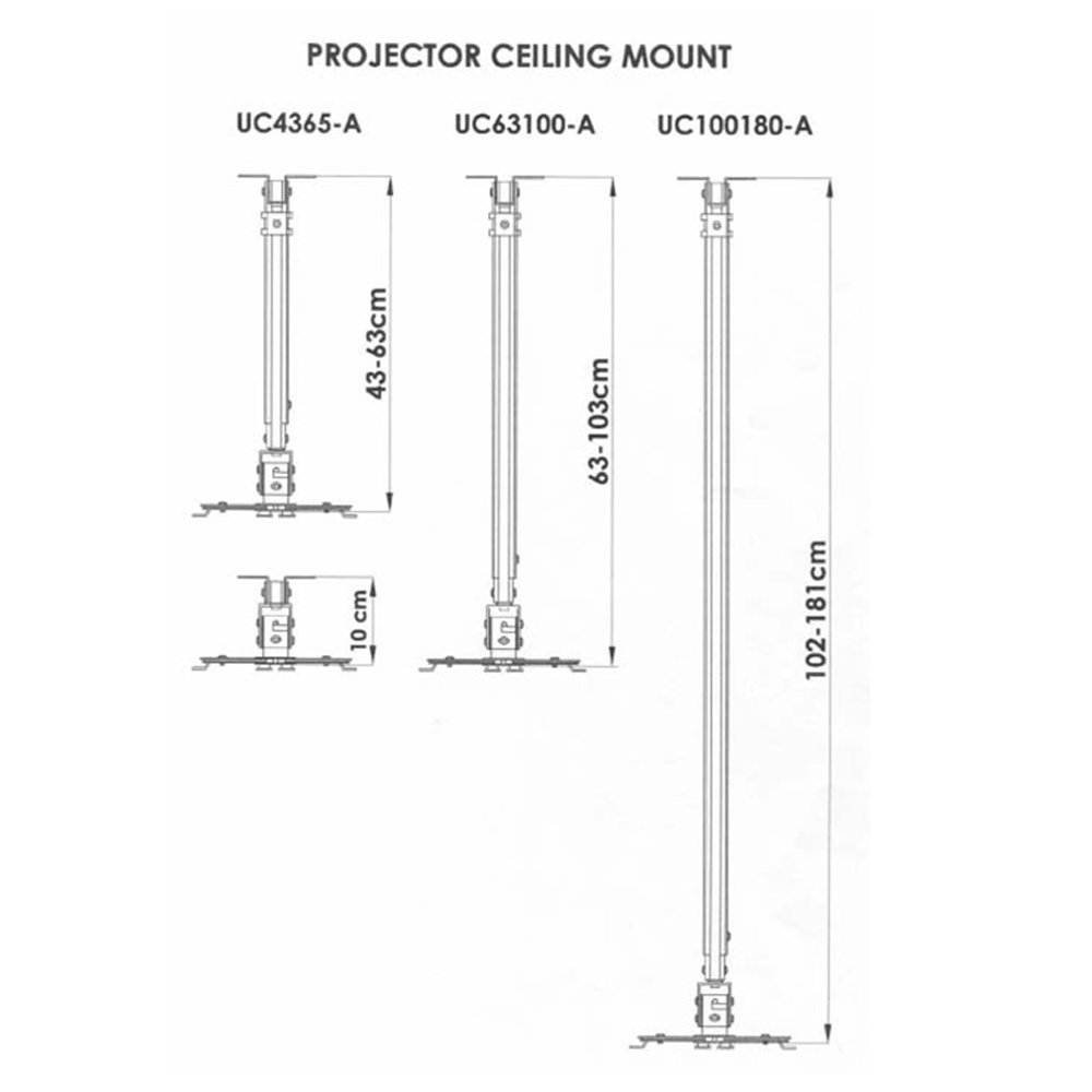 Ceiling Mount โปรเจคเตอร์ UC-63100-A รูปที่ 5